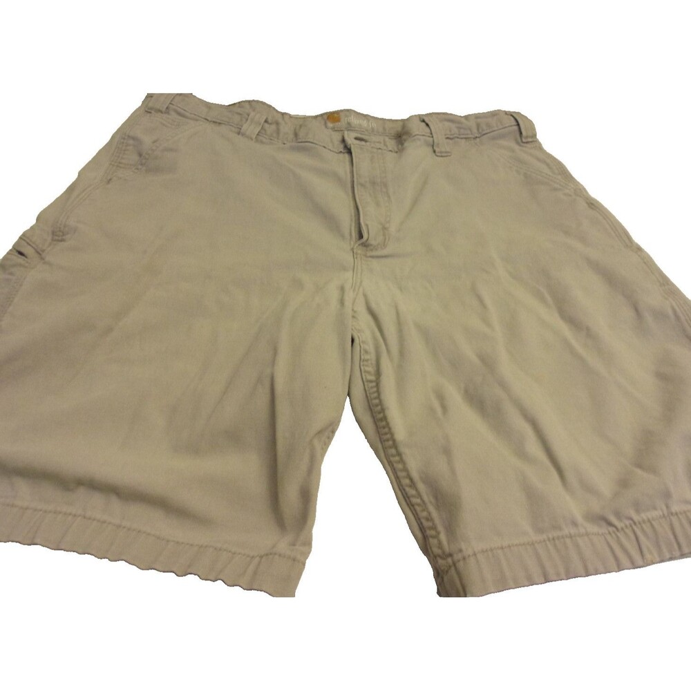 Carhartt Twill Khaki Shorts Sz. 38 Cotton Spandex Stretch  Relaxed Fit